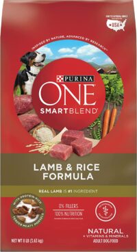 Purina ONE Natural Dry Dog Food SmartBlend Lamb and Rice Formula - 8 lb. Bag