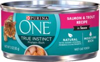 Purina ONE Natural High Protein Wet Cat Food True Instinct Salmon and Trout Recipe in Sauce - (24) 3 oz. Pull-Top Cans