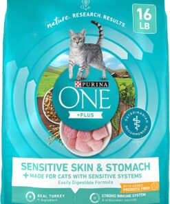 Purina ONE Sensitive Skin and Stomach With Real Turkey, Natural Adult Dry Cat Food 16 lb. bag