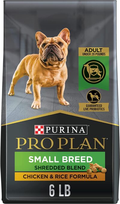 Purina Pro Plan Small Breed Dry Dog Food With Probiotics for Dogs, Shredded Blend Chicken & Rice Formula - 6 lb. Bag