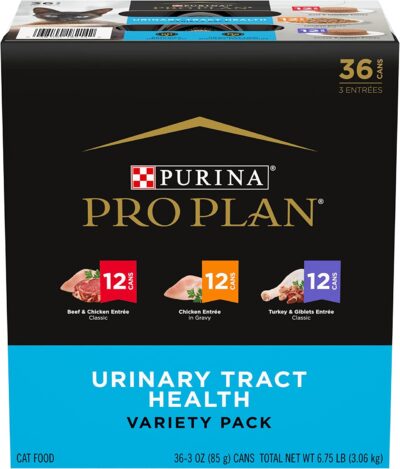 Purina Pro Plan Urinary Tract Wet Cat Food Variety Pack, Urinary Tract Health Entrees - (36) 3 oz. Cans