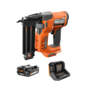RIDGID R09891K 18V Brushless Cordless 18-Gauge 2-1/8 in. Brad Nailer with CLEAN DRIVE Technology with 2.0 Ah Battery and Charger