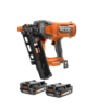 RIDGID R09894B-AC8400802P 18V Lithium-Ion Brushless Cordless 21° 3-1/2 in. Framing Nailer with 18V Compact Lithium-Ion 2.0 Ah Battery 2-Pack