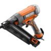 RIDGID R250AFF Pneumatic 15-Gauge 2-1/2 in. Angled Finish Nailer with CLEAN DRIVE Technology, Tool Bag, and Sample Nails