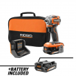 RIDGID R87207K-AC8400802 18V SubCompact Brushless Cordless 3/8 in. Impact Wrench Kit with 2.0 Ah Battery, 18V Charger, and Extra 2.0 Ah Battery