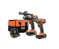 RIDGID R9209 18V Brushless Cordless 2-Tool Combo Kit with Drill/Driver, Impact Driver, (2) Batteries, 18V Charger, and Tool Bag