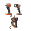 RIDGID R92162SBN 18V Cordless 3-Tool Combo Kit with Brushless 3/8 in. Impact Wrench, Torch Light, and High Pressure Inflator (Tools Only)