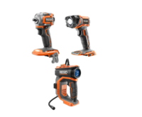 RIDGID R92162SBN 18V Cordless 3-Tool Combo Kit with Brushless 3/8 in. Impact Wrench, Torch Light, and High Pressure Inflator (Tools Only)