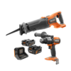RIDGID R960261SBN 18V Brushless Cordless 1/2 in. Hammer Drill and Recip Saw Kit with (1) 4.0Ah Battery, (1) 2.0Ah Battery, Charger