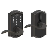 Schlage  Touch Camelot Aged Bronze Electronic Lock Handle Lighted Keypad Touchscreen