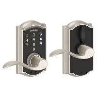 Schlage  Touch Camelot Satin Nickel Electronic Lock Handle Lighted Keypad Touchscreen