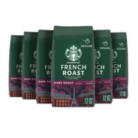 Starbucks Ground Coffee Dark Roast Coffee French Roast 100% Arabica 6 bags (12 oz each)