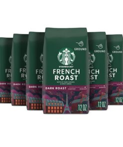 Starbucks Ground Coffee Dark Roast Coffee French Roast 100% Arabica 6 bags (12 oz each)