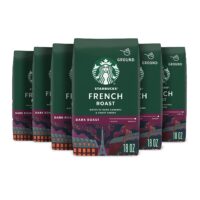 Starbucks Ground Coffee Dark Roast Coffee French Roast 100% Arabica 6 bags (18 oz each)
