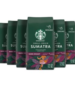 Starbucks Ground Coffee Dark Roast Coffee Sumatra 100% Arabica 6 bags (12 oz each)