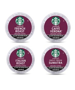 Starbucks K-Cup Coffee Pods Dark Roast Coffee Variety Pack 100% Arabica 1 box (96 pods)