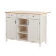 StyleWell Bainport Ivory Wooden Kitchen Island with Natural Butcher Block Top and Storage (48 W)