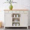 StyleWell SK19238Dr1 Bainport Ivory Wooden Kitchen Island with Natural Butcher Block Top and Storage (48" W)