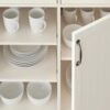 StyleWell SK19238Dr1 Bainport Ivory Wooden Kitchen Island with Natural Butcher Block Top and Storage (48" W)