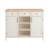 StyleWell SK19238Dr1 Bainport Ivory Wooden Kitchen Island with Natural Butcher Block Top and Storage (48" W)