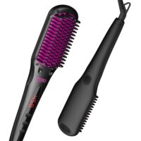 TYMO Ionic Hair Straightener Brush - Enhanced Ionic Straightening Brush with 16 Heat Levels for Frizz-Free Silky Hair, Anti-Scald & Auto-Off Safe & Easy to Use