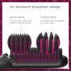 TYMO Ionic Hair Straightener Brush - Enhanced Ionic Straightening Brush with 16 Heat Levels for Frizz-Free Silky Hair, Anti-Scald & Auto-Off Safe & Easy to Use