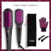 TYMO Ionic Hair Straightener Brush - Enhanced Ionic Straightening Brush with 16 Heat Levels for Frizz-Free Silky Hair, Anti-Scald & Auto-Off Safe & Easy to Use