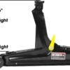 Torin TORT825051 Hydraulic Low Profile Trolley Service/Floor Jack with Single Piston Quick Lift Pump, 2.5 Ton (5,000 lb) Capacity, Black