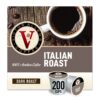 Victor Allen's Coffee Italian Roast, Dark Roast, 200 Count, Single Serve Coffee Pods for Keurig K-Cup Brewers