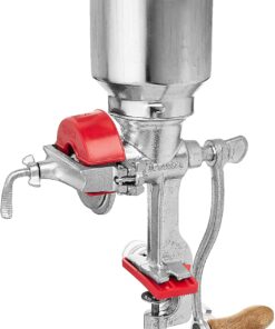 Victoria Manual High Hopper Grain Grinder, Silver