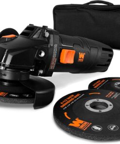 WEN 94475 7.5-Amp 4-1/2-Inch Angle Grinder with Reversible Handle, Three Grinding Discs, and Carrying Case