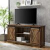 Walker Edison Furniture Company 58 in. Rustic Oak Composite TV Stand 64 in. with Doors