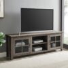 Walker Edison Furniture Company 70 in. Gray Wash Composite TV Stand 75 in. with Doors