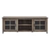 Walker Edison Furniture Company 70 in. Gray Wash Composite TV Stand 75 in. with Doors