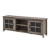 Walker Edison Furniture Company 70 in. Gray Wash Composite TV Stand 75 in. with Doors