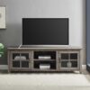 Walker Edison Furniture Company 70 in. Gray Wash Composite TV Stand 75 in. with Doors