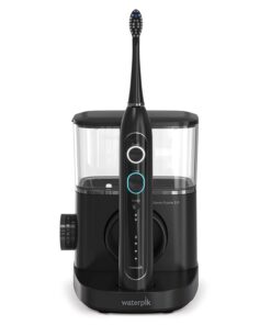 Waterpik Sonic-Fusion 2.0 Professional Flossing Toothbrush, Electric Toothbrush and Water Flosser Combo In One, Black