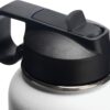 Thermoflask Double Stainless Steel Insulated Water Bottle with Two Lids, 40 oz, White