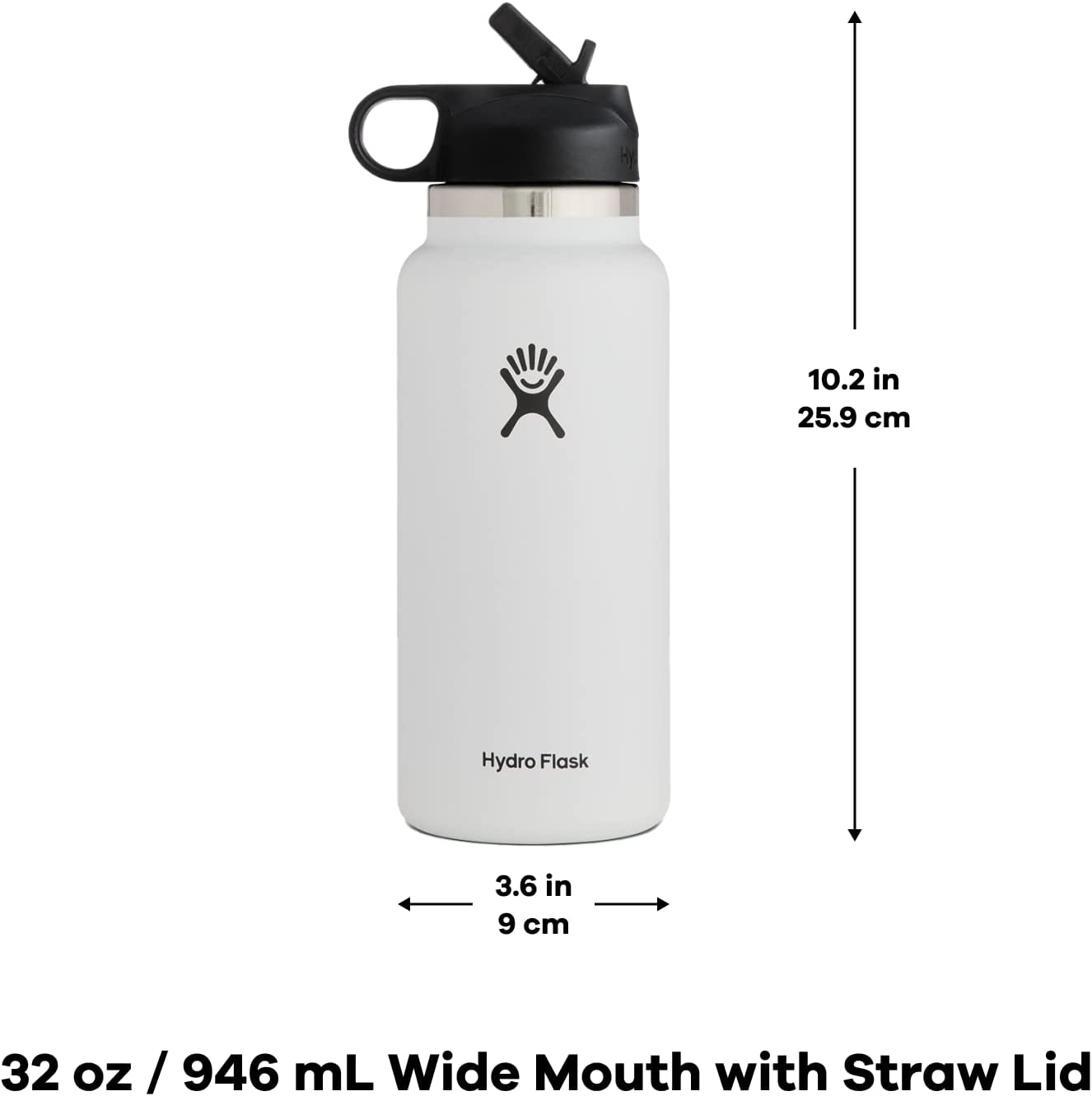 Hydro Flask Vacuum Insulated Stainless Steel Water Bottle Wide Mouth with Straw
