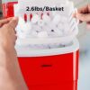 Silonn Ice Makers Countertop, 9 Cubes Ready in 6 Mins, 26lbs in 24Hrs, Self-Cleaning Ice Machine with Ice Scoop and Basket, 2 Sizes of Bullet Ice for Home Kitchen Office Bar Party (Red)