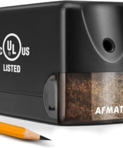 AFMAT Electric Pencil Sharpener, Heavy Duty Classroom Pencil Sharpeners for 6.5-8mm No.2 Colored Pencils, UL Listed Industrial Pencil Sharpener w Stronger Helical Blade, Best School Pencil Sharpener