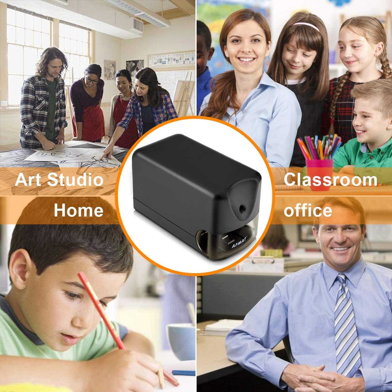 Fully Automatic Small Battery Operated Electric Pencil Sharpener, Colored  Pencil Sharpeners, Hands Free Pencil Sharpener for 8mm Pencils, AFMAT  Pencil