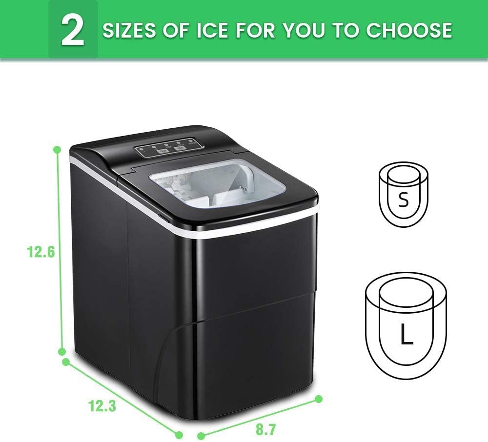 AGLUCKY Ice Makers Countertop, Portable Ice Maker Machine 26lbs