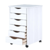 Adeptus 10018 6-Drawer Solid Wood Mobile Storage Cart in White