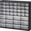 Akro-Mils 10144, 44 Drawer Plastic Parts Storage Hardware and Craft Cabinet, 20-Inch W x 6.37-Inch D x 15.81-Inch H, Black