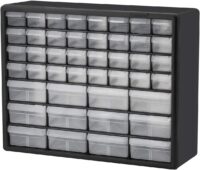 Akro-Mils 10144, 44 Drawer Plastic Parts Storage Hardware and Craft Cabinet, 20-Inch W x 6.37-Inch D x 15.81-Inch H, Black