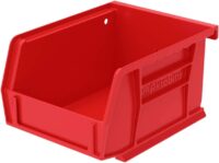 Akro-Mils 30210 AkroBins Plastic Storage Bin Hanging Stacking Containers, (5-Inch x 4-Inch x 3-Inch), Red, 24-Pack