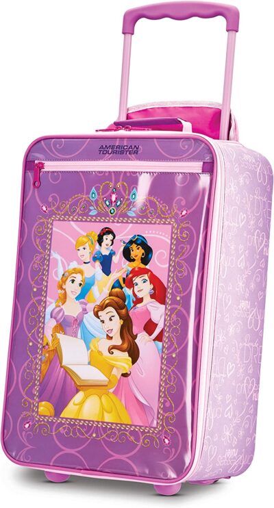 American Tourister Kids' Disney Softside Upright Luggage, Princess 2, 18"