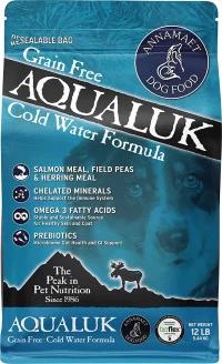 Annamaet Grain-Free Aqualuk Cold Water Fish Formula Dry Dog Food (Salmon & Herring) 12-lb Bag