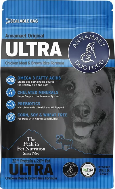 Annamaet Original Ultra Formula Dry Dog Food 32% Protein (Chicken & Brown Rice) 25-lb Bag
